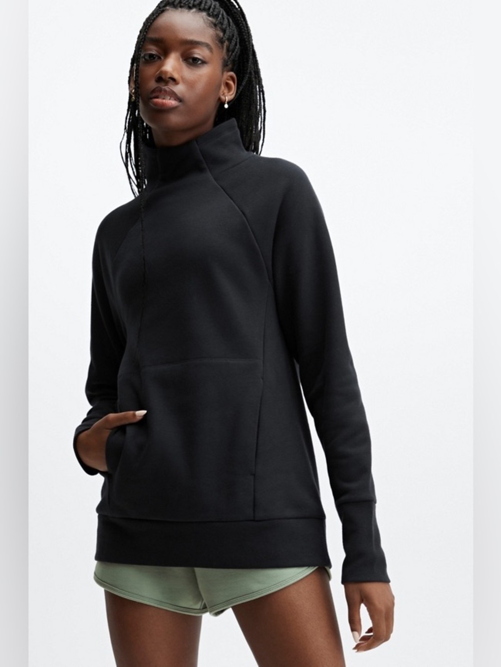 Fabletics Black Funnel Neck Sweatshirt Medium